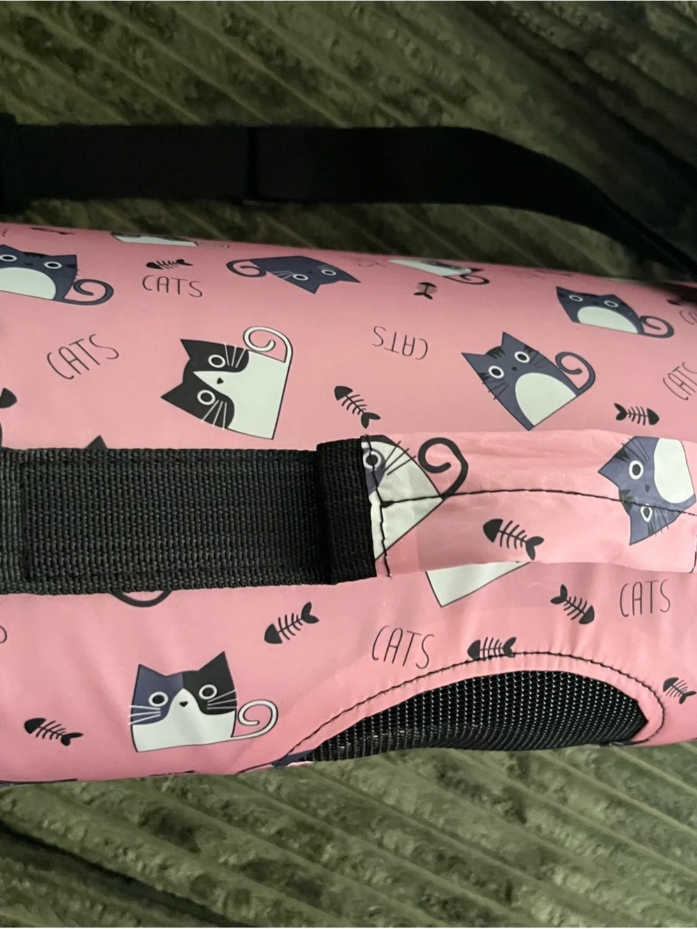 Portable Pink Cat-Print Pet Carrier Tote - Soft-Sided Travel Carrier